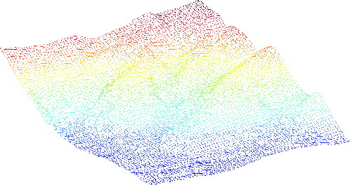 Figure4. The DTM used for the simulated assessment experiment. It was created from spot heights and contour lines extracted from a 1:1,000 digital map of a city in Northern Italy.