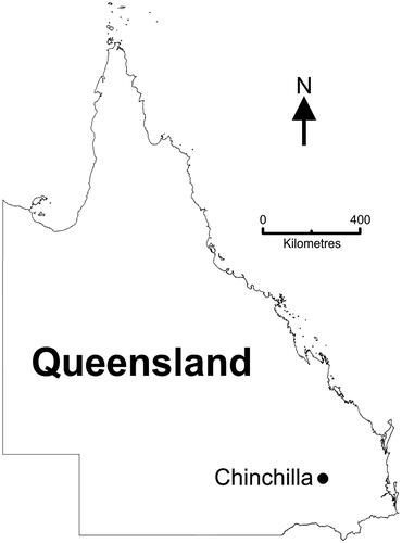 Figure 1. Map of Queensland showing study location at Chinchilla.
