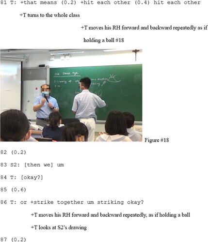 Figure 18. T moves his RH forward and backward repeatedly as if holding a ball.