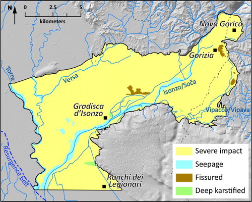 Figure 5. Hydrogeological and impact situations.