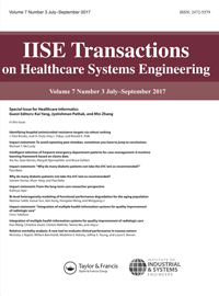 Cover image for IISE Transactions on Healthcare Systems Engineering, Volume 7, Issue 3, 2017