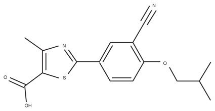 Figure 1 Chemical structure of febuxostat.