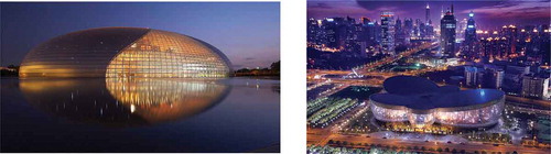 Figure 3. Paul Andreu’s design – National grand theatre, Beijing, 2007 and Oriental Arts Center, Shanghai, 2005 (courtesy of Fu Xing)