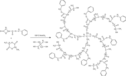 Scheme S3 The synthetic routes of mPEG-4sPLMBz copolymer.Abbreviations: DCC, dicyclohexyl carbodiimide; DMAP, 4-dimethyl aminopyridine; PEG, poly(ethylene glycol); mPEG, methoxy poly(ethylene glycol).