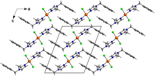 Figure 4. Diagram packing of 3 showing an imbricated layers parallel to (100) plane along to a axis.