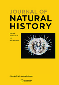 Cover image for Journal of Natural History, Volume 56, Issue 33-36, 2022