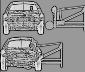 Fig. 4 FE Model of the SUV-Type buck-to-passenger car side impact.