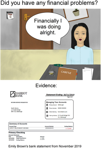 Figure C4. Experimental item: Interrogation (suspect Emily Brown, strong evidence).