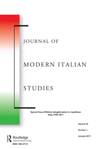 Cover image for Journal of Modern Italian Studies, Volume 22, Issue 1, 2017
