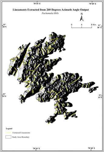 Figure 4f. Lineaments extracted by 270 degree azimuth angle.