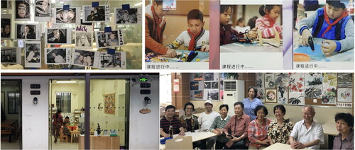 Figure 4. People in makerspaces (XinCheJian, top left and FabLab O, top right) and community centres (bottom).