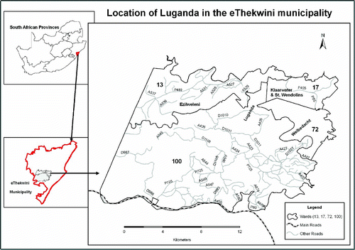 Figure 1. Map showing the location of Luganda