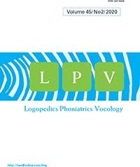 Cover image for Logopedics Phoniatrics Vocology, Volume 45, Issue 2, 2020