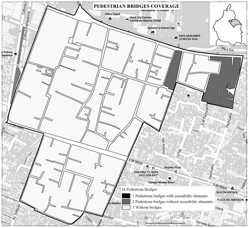 Figure 6. Pedestrian bridges coverage.