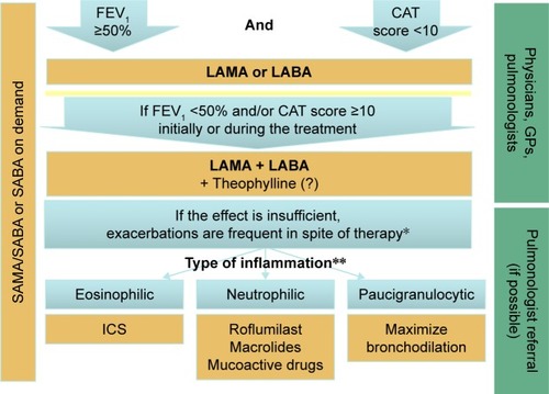 Figure 1 The proposed algorithm for the management of patients with stable COPD.