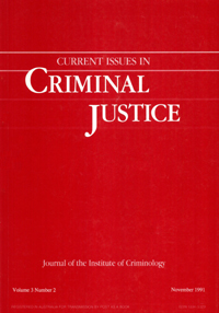 Cover image for Current Issues in Criminal Justice, Volume 3, Issue 2, 1991