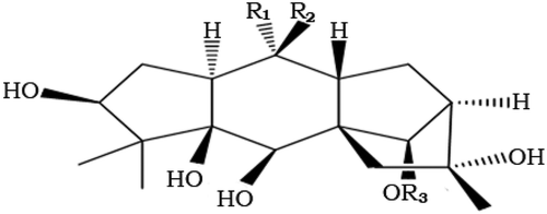 FIGURE 1 Molecular Structure of GTX I-II-III.