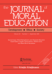 Cover image for Journal of Moral Education, Volume 48, Issue 3, 2019