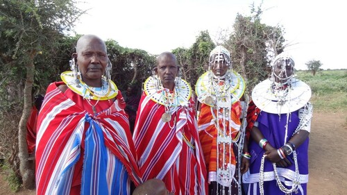 Figure 1. Maasai women dressed up for a circumcision ceremony, emphasizing their ritual and symbolic significance during celebrations. Picture taken by de Wit in 2013.
