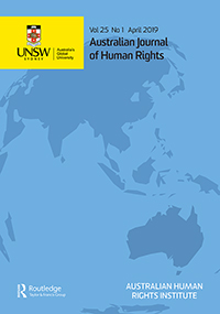 Cover image for Australian Journal of Human Rights, Volume 25, Issue 1, 2019