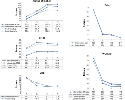 Figure 2 Description of the variable scores 12 months after discharge.