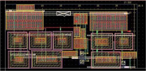 Figure 25. Layout of bulk-driven folded cascode amplifier