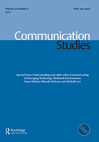 Cover image for Communication Studies, Volume 72, Issue 6, 2021