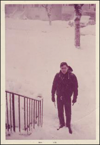 Figure 2. Lam outside of residence in Vancouver, near the UBC campus—first photo outside of Hong Kong and first snow in life (1965).