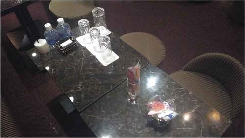 Figure 4. Items on a table before customers arrive.