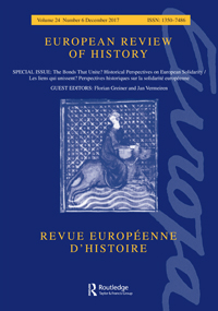 Cover image for European Review of History: Revue européenne d'histoire, Volume 24, Issue 6, 2017