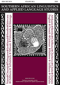 Cover image for Southern African Linguistics and Applied Language Studies, Volume 38, Issue 1, 2020