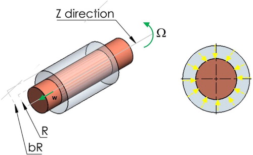 Figure 2. Three-dimensional picture of axisymmetric stagnation flow on a cylinder.