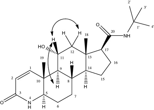 Figure 3. Important COSY interactions for metabolite II.