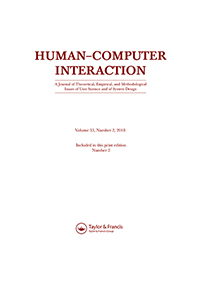Cover image for Human–Computer Interaction, Volume 33, Issue 2, 2018