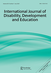 Cover image for International Journal of Disability, Development and Education, Volume 68, Issue 4, 2021
