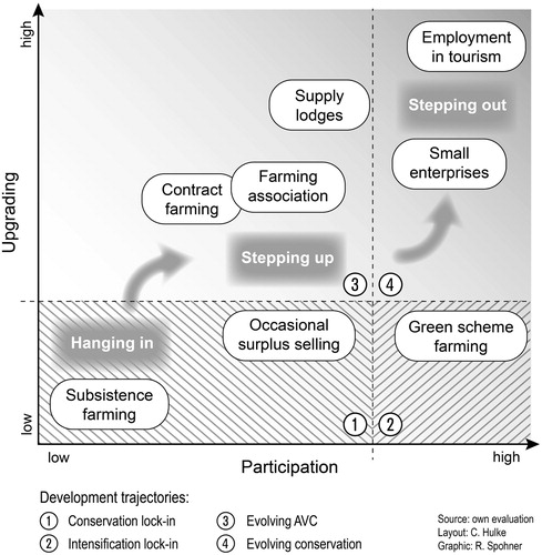 Figure 3. Examples of livelihood strategies in regard to participation and value chain integration.