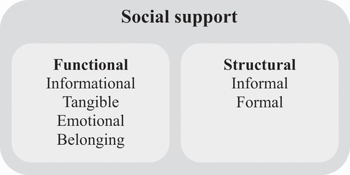 Figure 1. Social support theory with “functional” and “structural” dimensions.