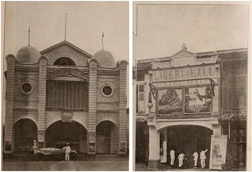 Figure 2. Singapore’s cinemas in the 1920s: Palladium and Liberty Hall. From ‘The Way They House the Pictures in Distant Singapore,’ Motion Picture News, 15 May, 1920, 4204.