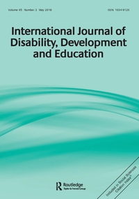 Cover image for International Journal of Disability, Development and Education, Volume 65, Issue 3, 2018