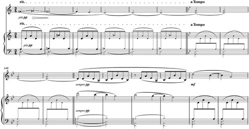 Example 5. Claude Debussy, Violin Sonata. Allegro vivo, mm. 140–155.
