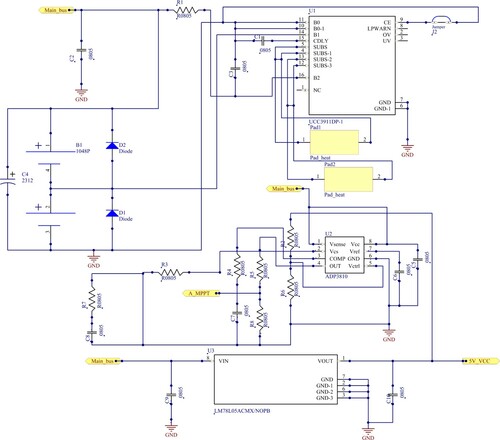 Figure 13. Electrical schematic of the Power Storage Unit.