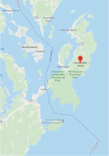 Figure 2. Campobello Island, New Brunswick (google maps).