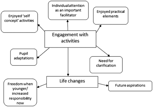 Figure 3. Themes emerging in relation to adaptation of MI materials.