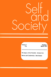 Cover image for Self & Society, Volume 7, Issue 3, 1979