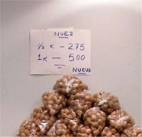 Figure 10. Price tag in Spanish: walnuts.