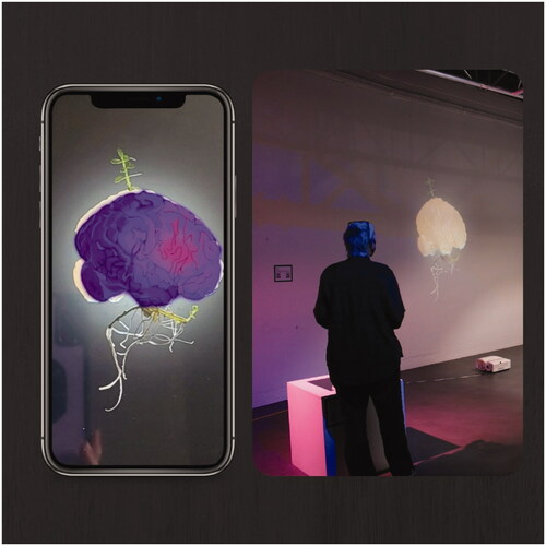 Figure 6. Gleo-brain (2021) [Augmented reality filter] Image Courtesy of Anna Roberts ©.