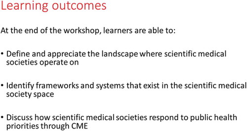 Figure 14. European medical societies’ workshop objectives [Citation16]