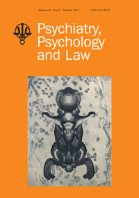 Cover image for Psychiatry, Psychology and Law, Volume 22, Issue 5, 2015