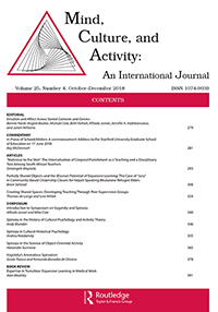 Cover image for Mind, Culture, and Activity, Volume 25, Issue 4, 2018