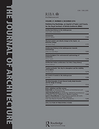 Cover image for The Journal of Architecture, Volume 21, Issue 8, 2016